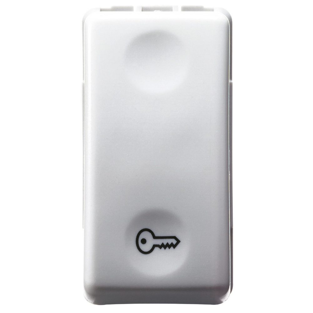 GEWISS GW20511, Push-button 1P 250V AC, NO 10A with Symbol Key, 1 Module, System White