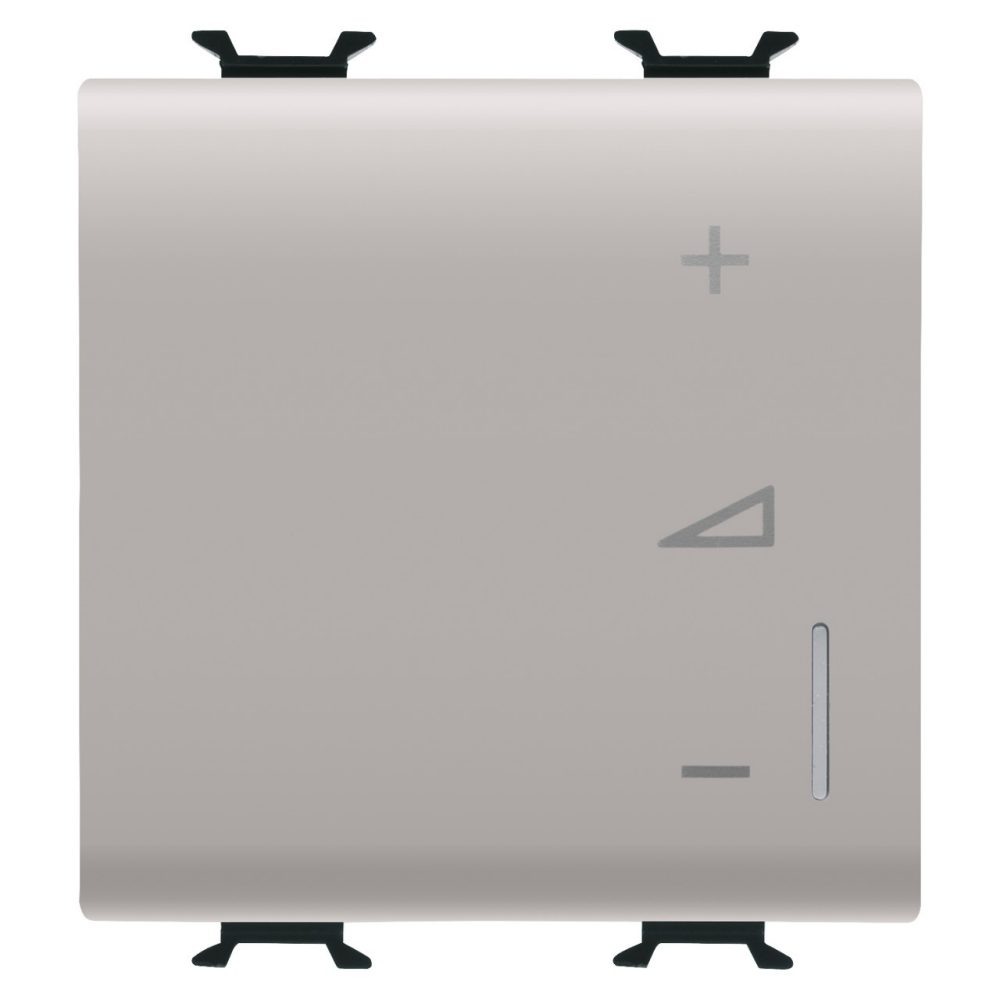 GEWISS GW13573A, Universal Electronic Regulator, Push-button, 230V AC 50/60Hz, 2 Modules, Natural Satin Beige, Chorusmart 