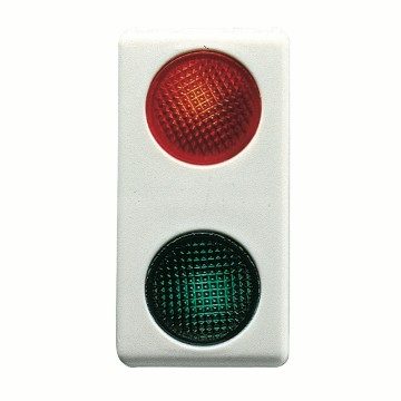 GEWISS GW20607, Double Indicator Lamp, 230V, Red/green, 1 Module, System White 