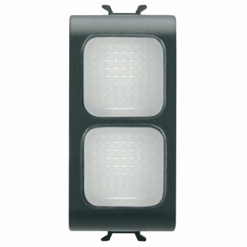 GEWISS GW12628, Double Indicator Lamp, Opal, 1 Module, Satin Black, Chorusmart 