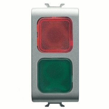 GEWISS GW14629, Double Indicator Lamp, Red/green, 1 Module, Titanium, Chorusmart 