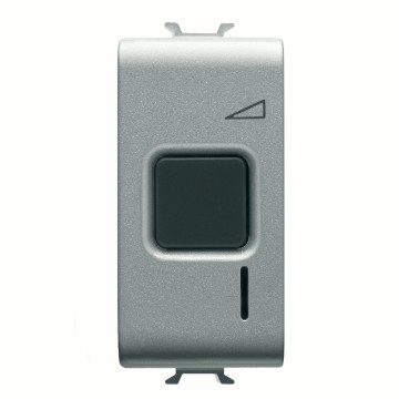 GEWISS GW14568, Electronic Regulator, Push-button, 230V AC 50/60Hz, Resistive 60- 500W / Inductive 60-500VA, 1 Module, Titanium, Chorusmart 