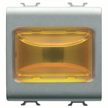 GEWISS GW14634, Lampă indicatoare proeminentă, 12v c.a./c.c. / 230V c.a. 50/60  Hz, Chihlimbar, 2 module, Titan, Chorusmart