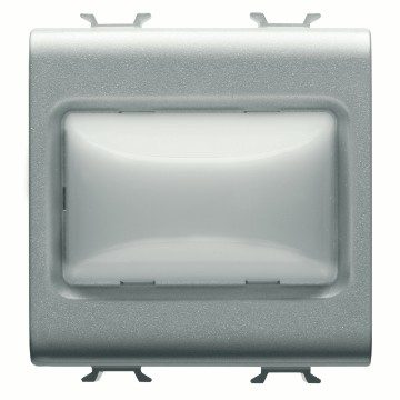 GEWISS GW14631, Protruding Indicator Lamp, 12V AC/DC / 230V AC 50/60Hz, Opal, 2 Modules, Titanium, Chorusmart 