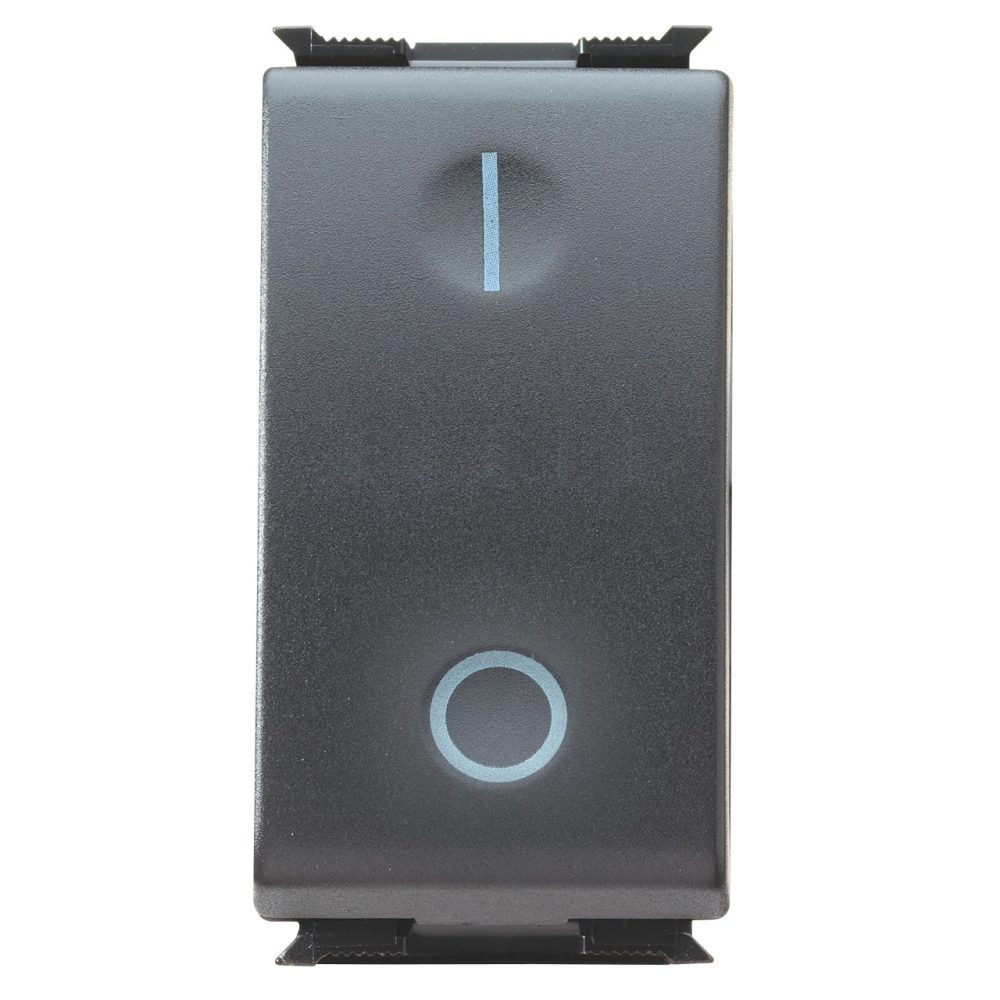 GEWISS GW30004, One-way Switch 2P 250V AC, 16AX, General, Symbol: 0/1, 1 Module, Playbus 