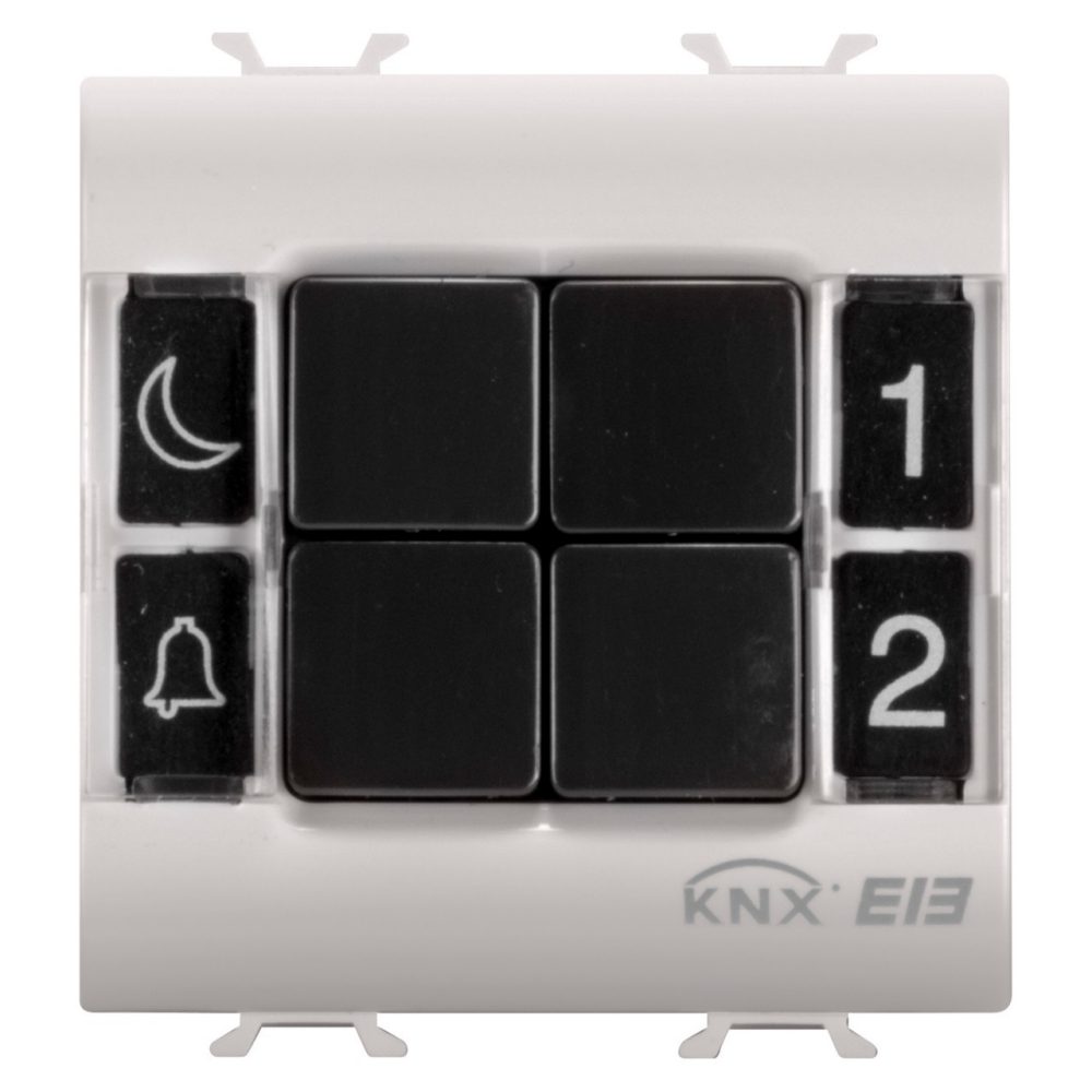 GEWISS GW13782, Push-button Panel, Knx, 4 Channels, 2 Modules, Natural Beige, Chorusmart 