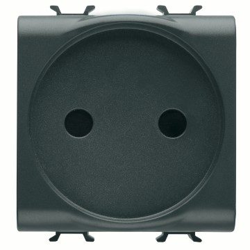 GEWISS GW12246, French Standard Socket Outlet 250V Ac, 2P 16A, 2 Modules, Satin Black, Chorusmart