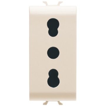 GEWISS GW11203, Italian Standard Socket Outlet 250V Ac, 2P+E 16A Dual Amperage, P11- P17, 1 Module, Ivory, Chorusmart