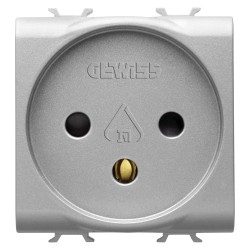 GEWISS GW14281, Israeli Standard Socket Outlet 250V Ac, 2P+E 16A, 2 Modules, Titanium, Chorusmart