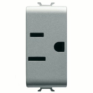 GEWISS GW14286, Usa Standard Socket Outlet 250/125V Ac, 2P+E 15A, 1 Module, Titanium, Chorusmart