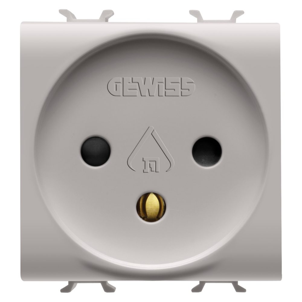 GEWISS GW13281, Israeli Standard Socket Outlet 250V Ac, 2P+E 16A, 2 Modules, Natural Satin Beige, Chorusmart