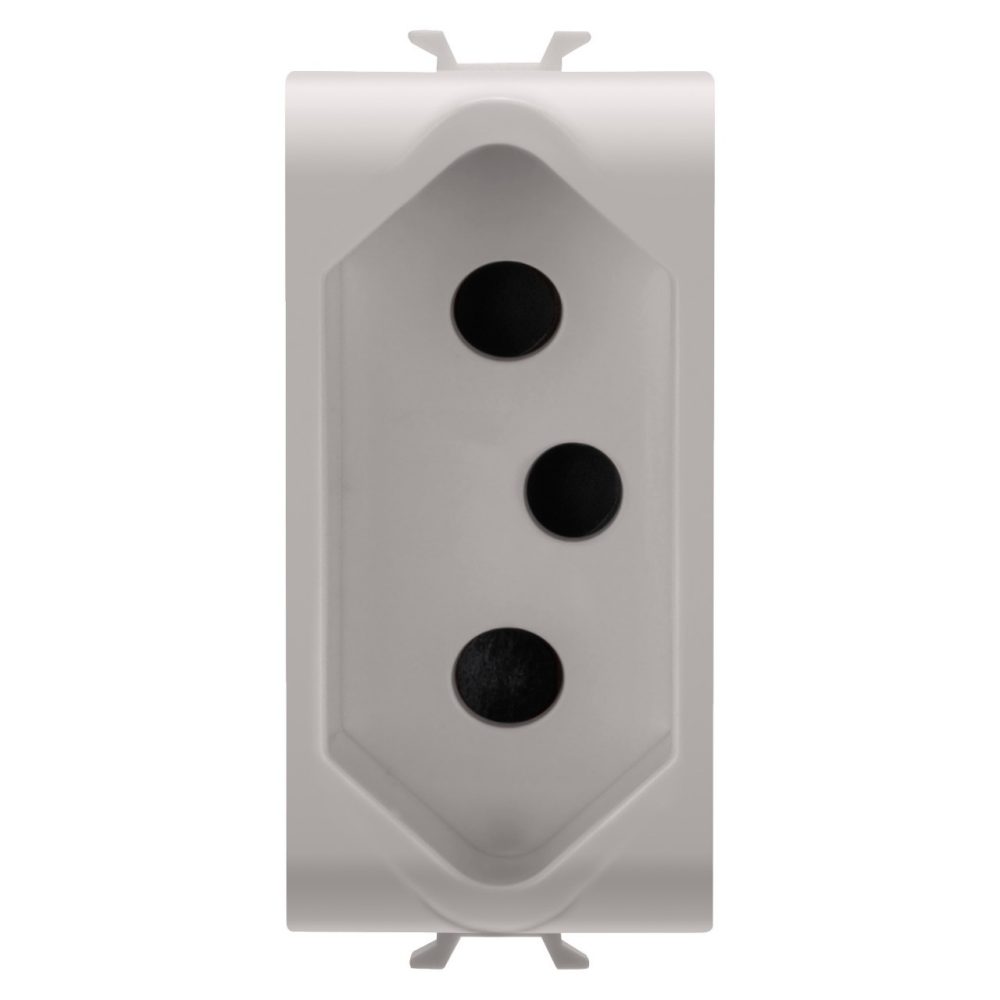 GEWISS GW13299, South African Standard Socket Outlet, 250V Ac, 2P+E 16A, 1 Module, Natural Satin Beige, Chorusmart