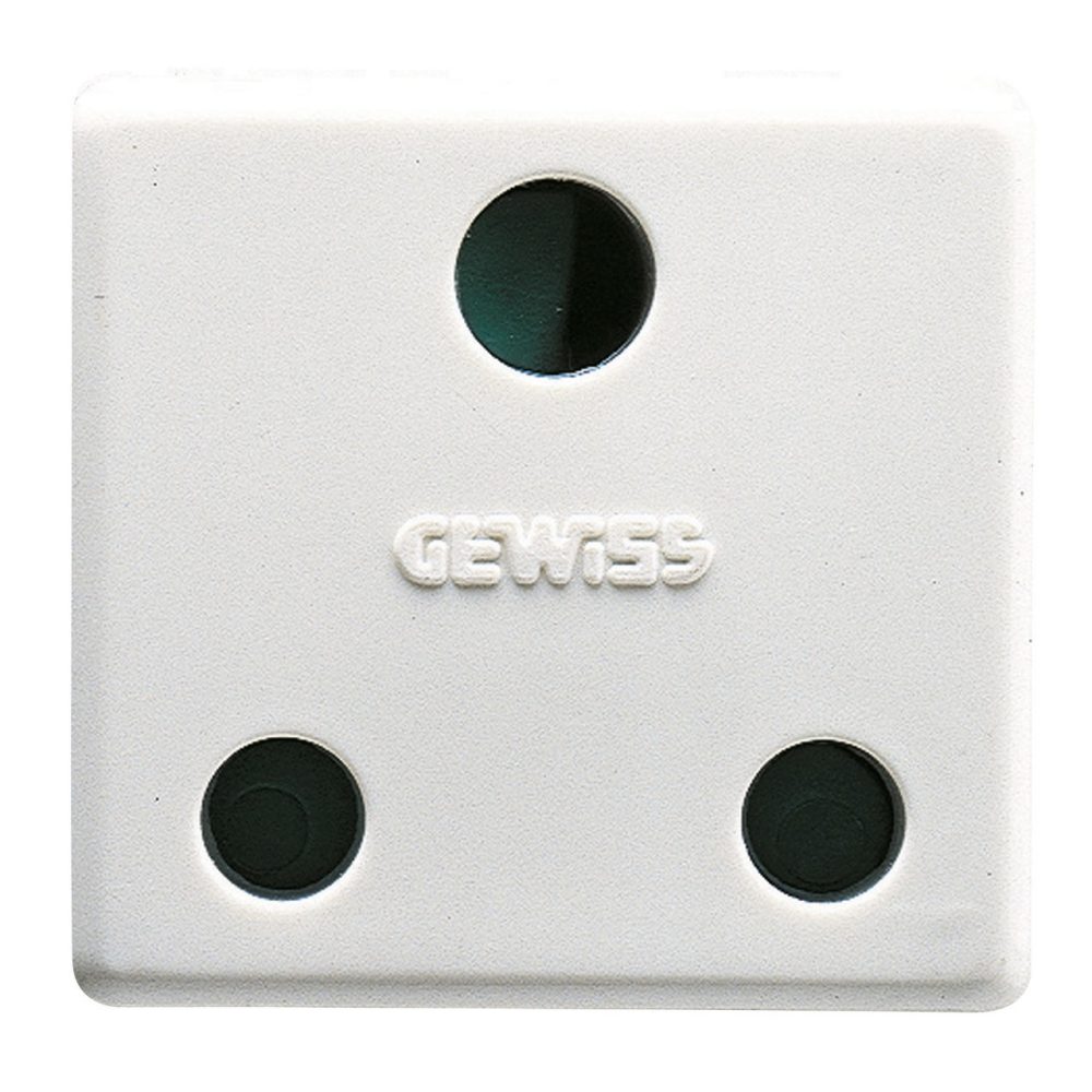 GEWISS GW20209, British Standard Socket Outlet 250V Ac, 2P+E 16A, 2 Modules, System White