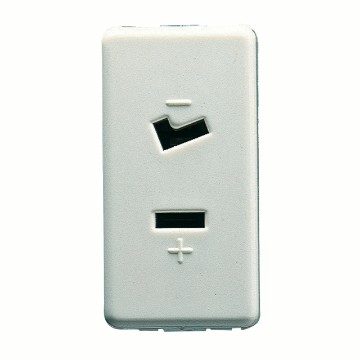 GEWISS GW20234, Priză selv, 2P 6A 24V polarizată, 1 modul, Sistem alb