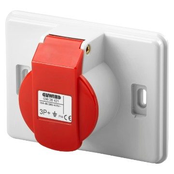 GEWISS GW26421, Prize industriale în compliance cu iec 309, RAL 7035 gri, 3P+E, 16A 400V, Ip44