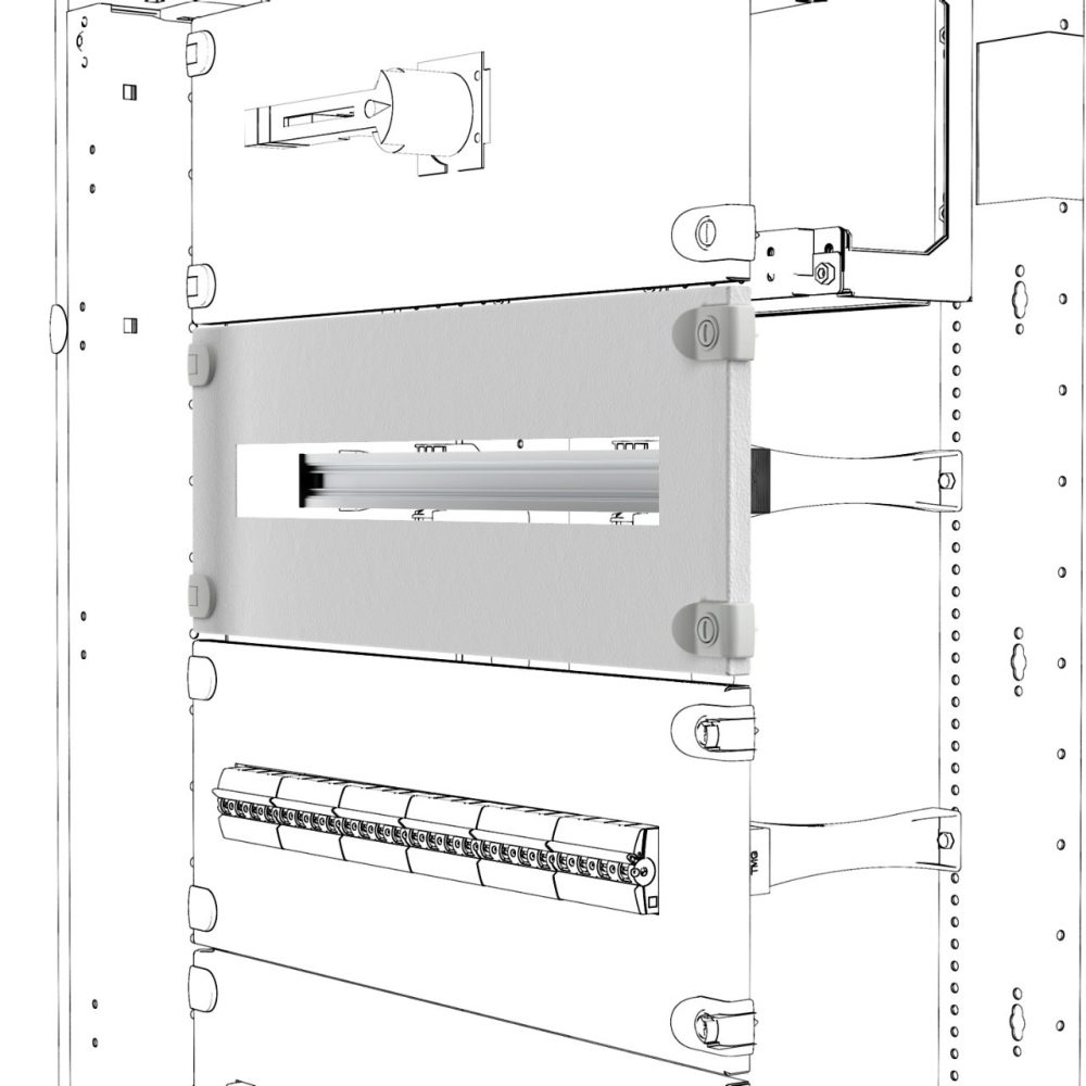 GEWISS GWD3302, PANOU FEREASTRĂ, CU ȘINĂ DIN, QDX, 24 MODULE, 600X200MM