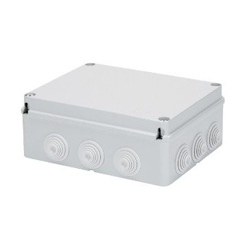 GEWISS GW44008, Cutie de joncțiune cu capac simplu înșurubat, IP55, Dimensiuni interne 240x190x90, Pereți cu presetupe, Gri RAL 7035