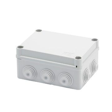 GEWISS GW44026, Junction Box with Plain Quick Fixing Lid, IP55, Internal Dimensions 150x110x70, Walls with Cable Glands, Grey Ral 7035