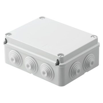 GEWISS GW44057, Cutie de joncțiune cu capac simplu înșurubat, IP55, Dimensiuni interne 190x140x70, Pereți cu presetupe, GWT 960ºC, Gri RAL 7035