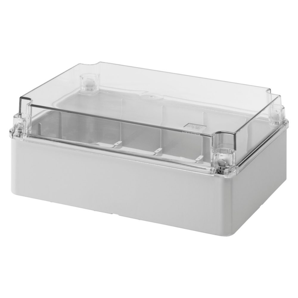 GEWISS GW44429, Box for Junctions and for Electric and Electronic EquIPment, with Transparent Plain Lid, IP56, Internal Dimensions 300x220x120, with Smooth Walls