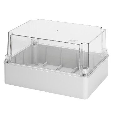 GEWISS GW44437, Box for Junctions and for Electric and Electronic EquIPment, with Transparent Deep Lid, IP56, Internal Dimensions 190x140x140, with Smooth Walls