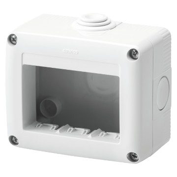 GEWISS GW27003, Protected Enclosure for System Devices, 3 Gang, Ral 7035 Grey, IP40