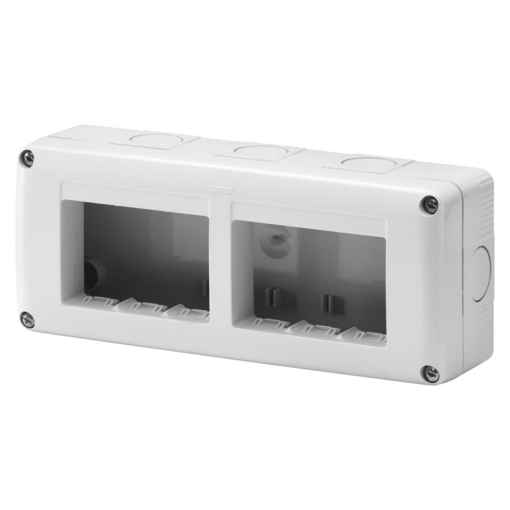 GEWISS GW27005, Protected Enclosure for System Devices, Horizontal Multiple, 6 Gang, Module 3x2, Ral 7035 Grey, IP40