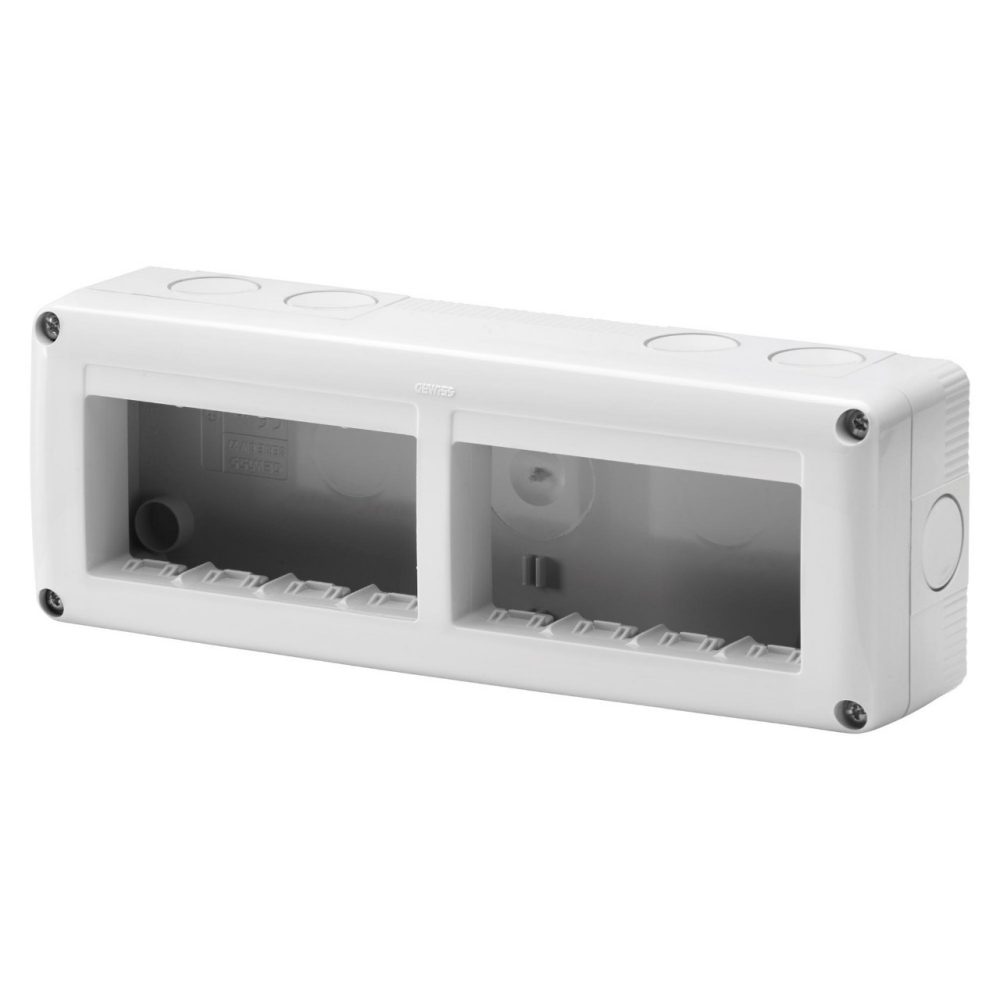 GEWISS GW27006, Carcasă protejată pentru dispozitivele sistemului, Orizontală multiplă, 8 circuite, Modul 4x2, RAL 7035 gri, IP40