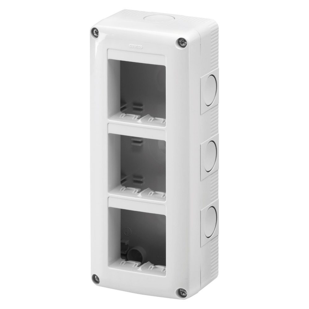 GEWISS GW27022, Protected Enclosure for System Devices, Vertical Multiple, 6 Gang, Module 2x3, Ral 7035 Grey, IP40