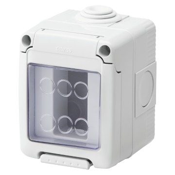 GEWISS GW27041, Watertight Enclosure for System Devices, 1 Gang, Grey Ral 7035, IP55