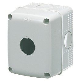 GEWISS GW27101, Empty Enclosure for Push Buttons, Controls and Indicators, 1 Gang, Diameter 22mm, Grey Ral 7035 Lid, IP66