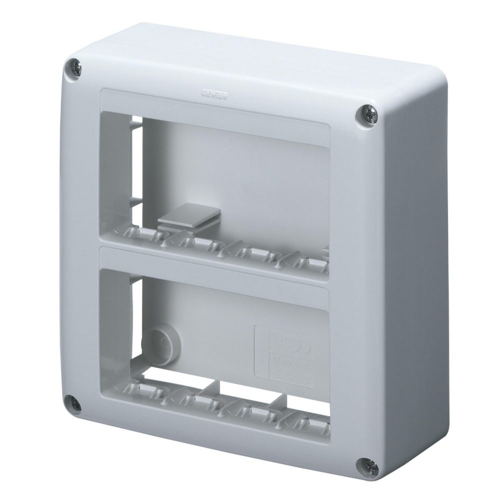 GEWISS GW27627, Self Supporting Device Box for System Device, Skirt and Framne Trunking, 8 Gang, System Range, White Ral 9010