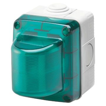 GEWISS GW27416, Lămpi indicatoare, 15W, 230V, Difuzor verde, IP55, Gri RAL 7035