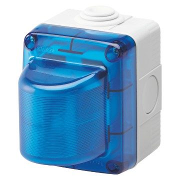 GEWISS GW27419, Indicator Lamps, 15W, 230V, Light Blue Diffusor, IP55, Grey Ral 7035