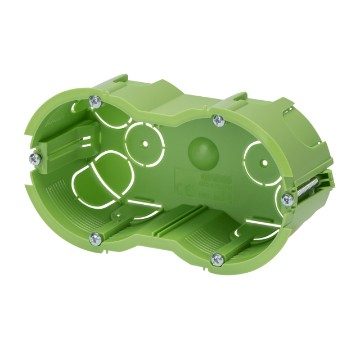 GEWISS GW24282PM, Green Wall, Round Flush Mounting Boxes, 2+2 Gang for Plasteboard and Mobile Walls, 86x76x53