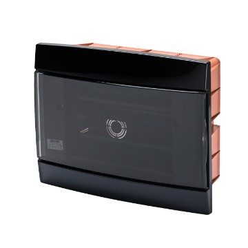 GEWISS GW40225TN, Carcasă decorativă, Montare încastrată, Pre-aranjat pentru blocurile terminale ale carcasei, 250x195x26, Toner negru, 8+1 /2 module
