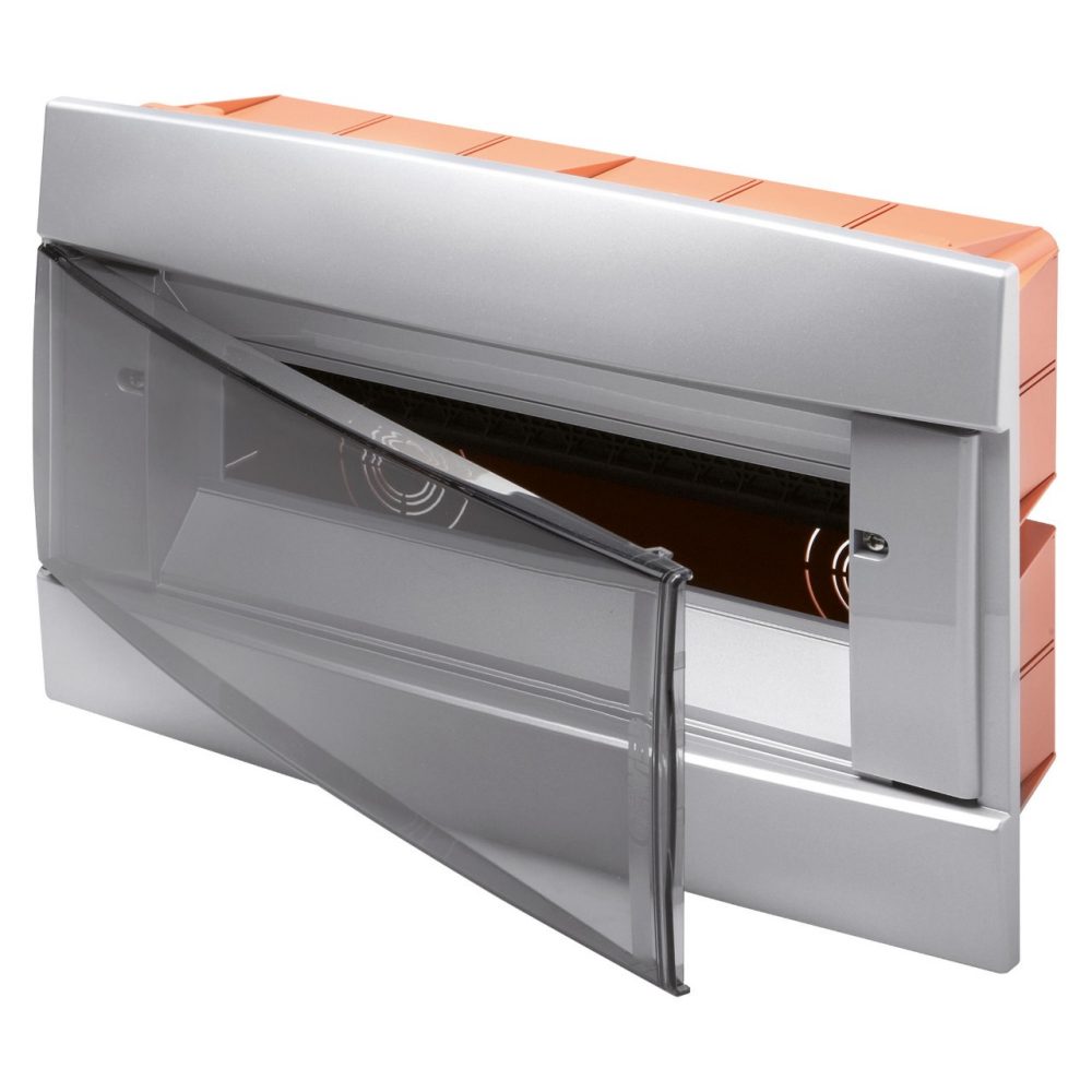 GEWISS GW40225VT, Carcasă decorativă, Montare încastrată, Pre-aranjat pentru regletele de borne ale carcasei, 250x195x26, Titan lăcuit,8+1 /2 module