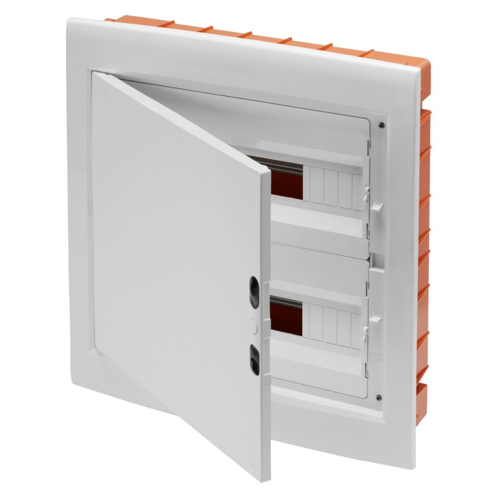 GEWISS GW40889BS, Distribution Board, Panel with Window and Extractable Frame, Blank Door, Terminal Block N (3x16)+(17x10) E (3x16)+(17x10), 36m (18x2) IP40
