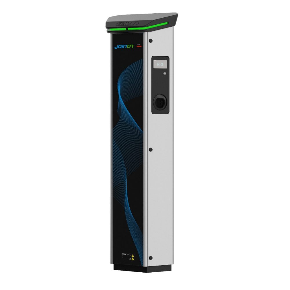 EV CHARGING STATION, GEWISS GWJ1502T I-ON EVO COLUMN , SOCKET T2S , CONTROLLED ACCESS IN M/S , WiFi + LAN , 7,4KW+7,4KW , RFID , DC LEAKAGE + MCB + RCD , MID