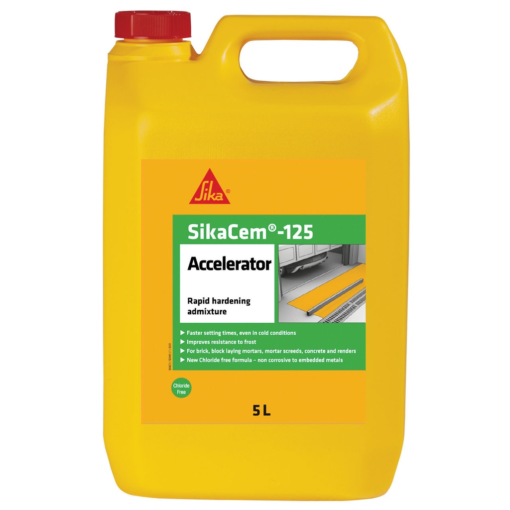 Sika Accelerator, Cold Weather and Rapid Hardening Admixture for Mortars and Concretes, 5 L