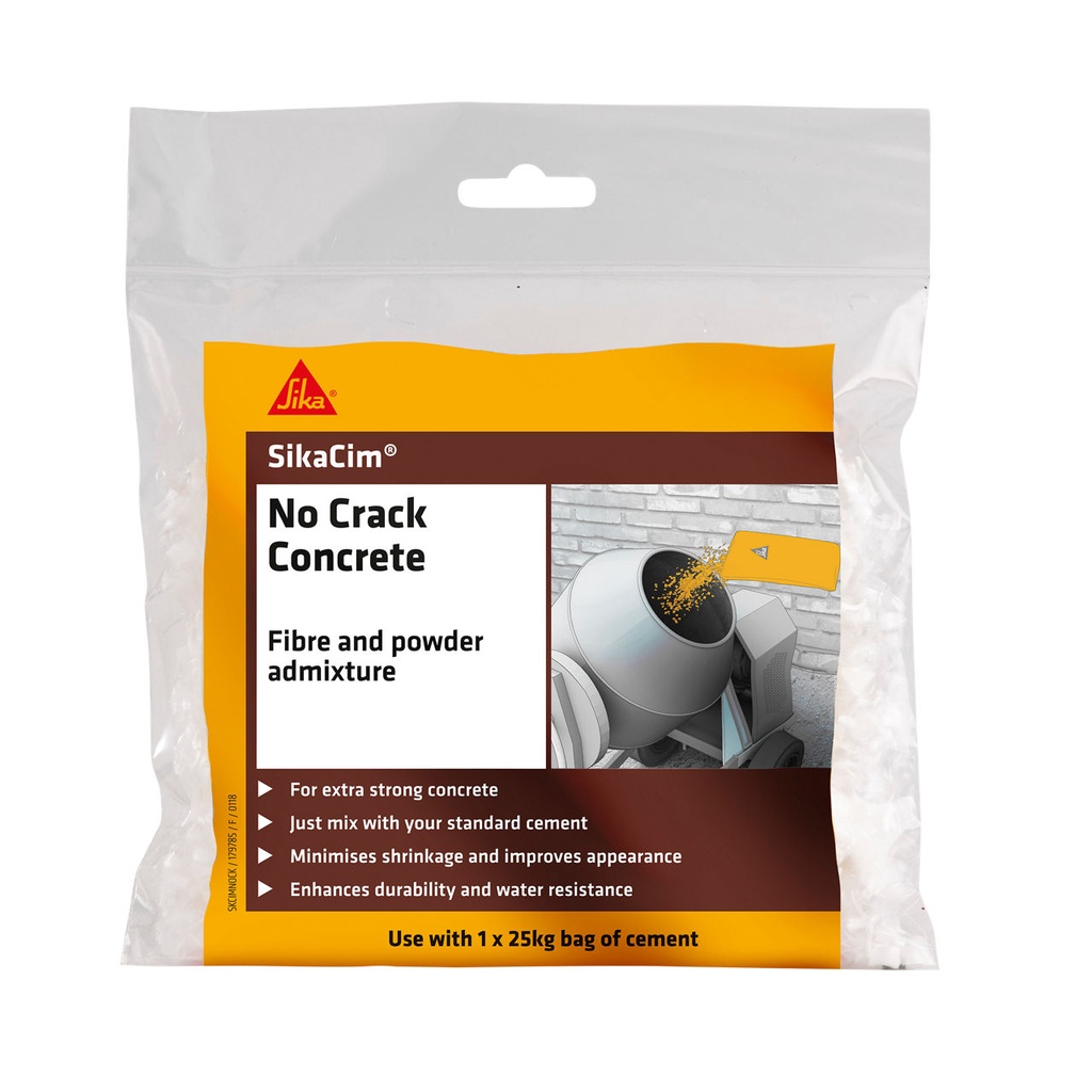 Sika No Crack Concrete Fibre, Fibre Admixture for Enhancing Concrete Strength, 75 g