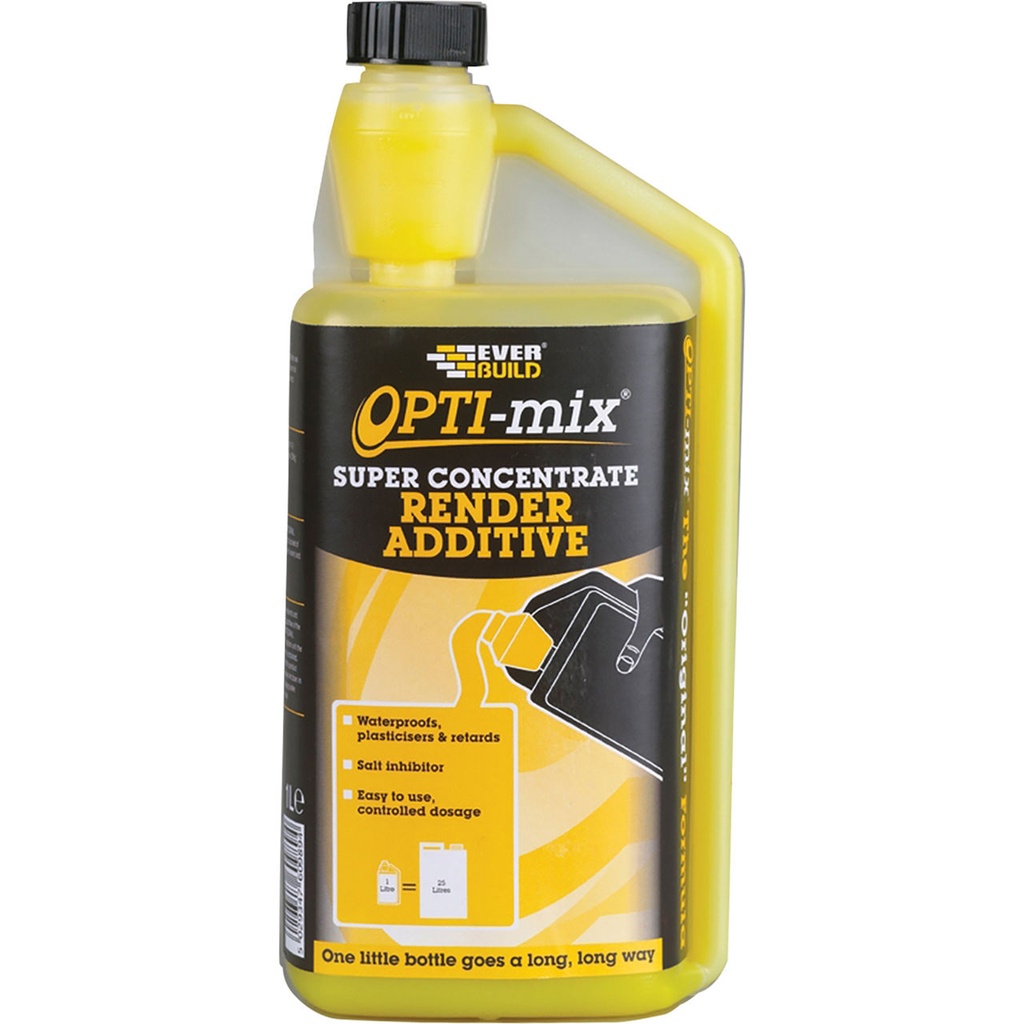 EVERBUILD OPTI-MIX 3-IN-1 RENDER ADDITIVE, Super Concentrated Render Additive, 1 L