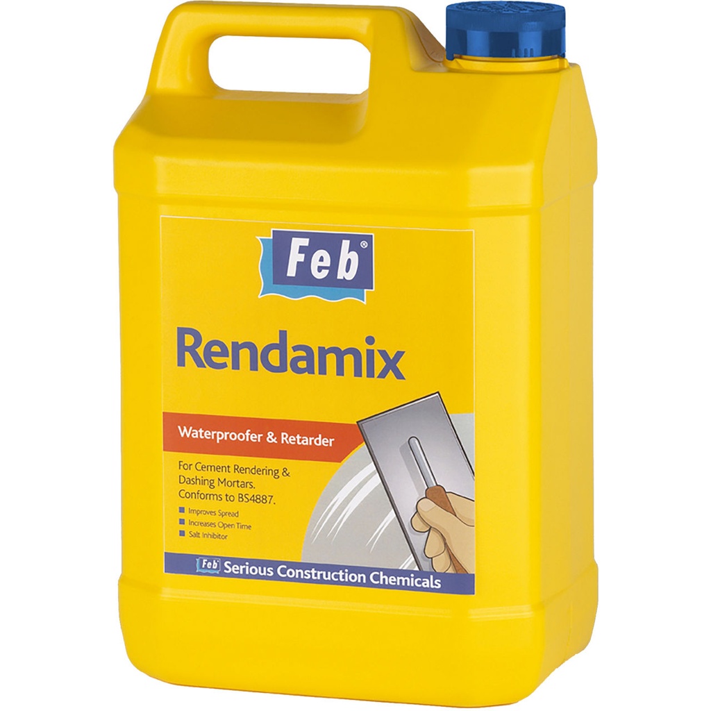 Feb Rendamix, Water Resisting, Retarding, and Plasticising Admixture, 5 L 