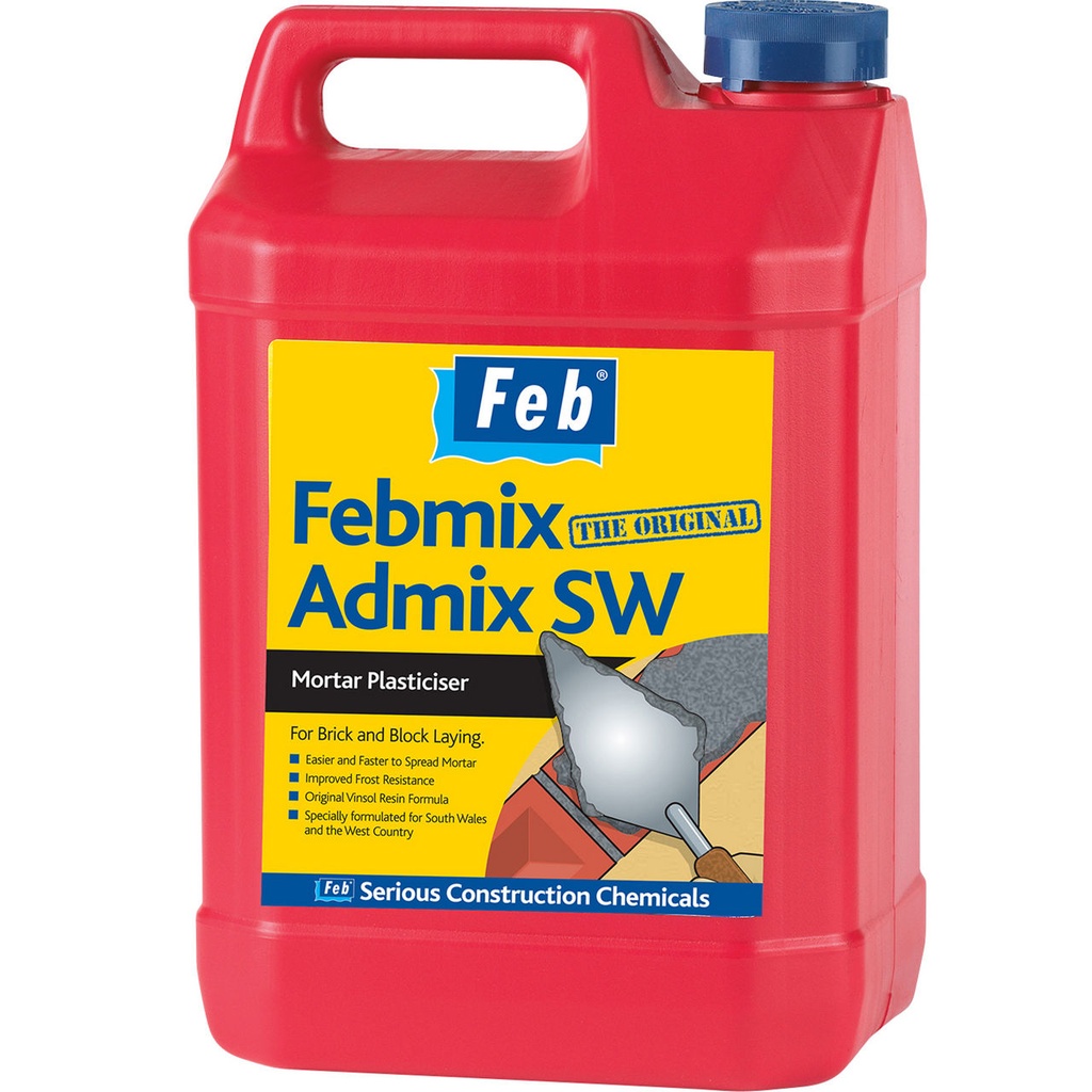 Feb Febmix Admix SW, Mortar Plasticiser for Brick and Block Laying