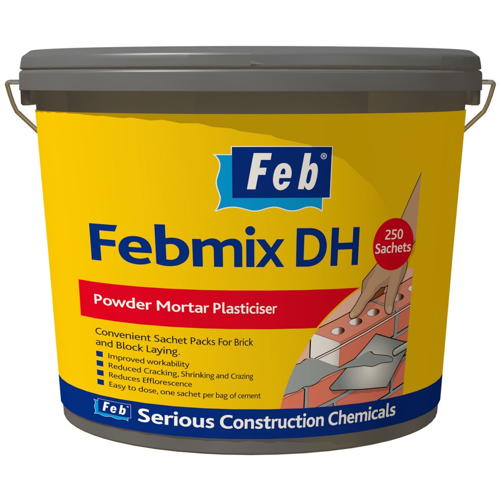 Feb Febmix DH, Powder Mortar Plasticiser in Sachet Pack, 250 Sachets