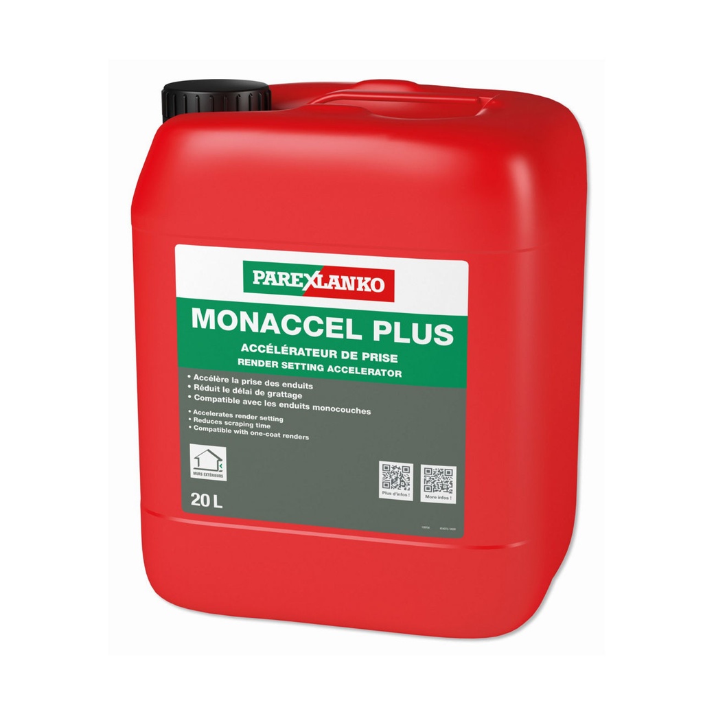 Parex Monaccel Plus, Liquid Additive Accelerator for One Coat Renders, 20 L