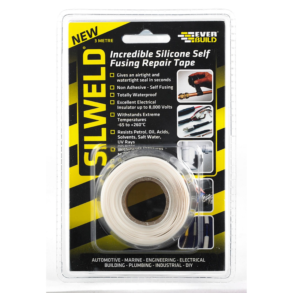 EVERBUILD SILWELD Silicone Repair Tape, Self-fusing silicone repair tape, Black, 3 m