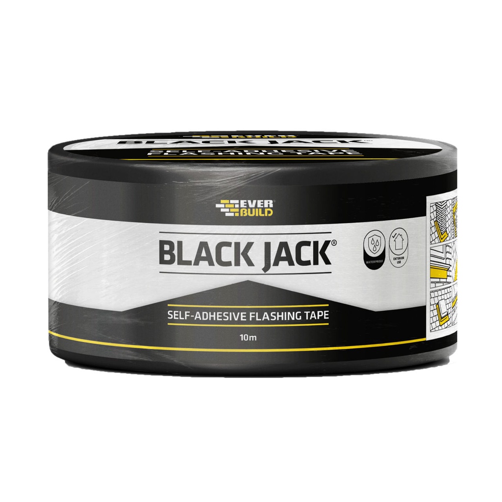 EVERBUILD BLACK JACK FLASHING TAPE FLASH, Self-adhesive flashing tape with lead-look finish