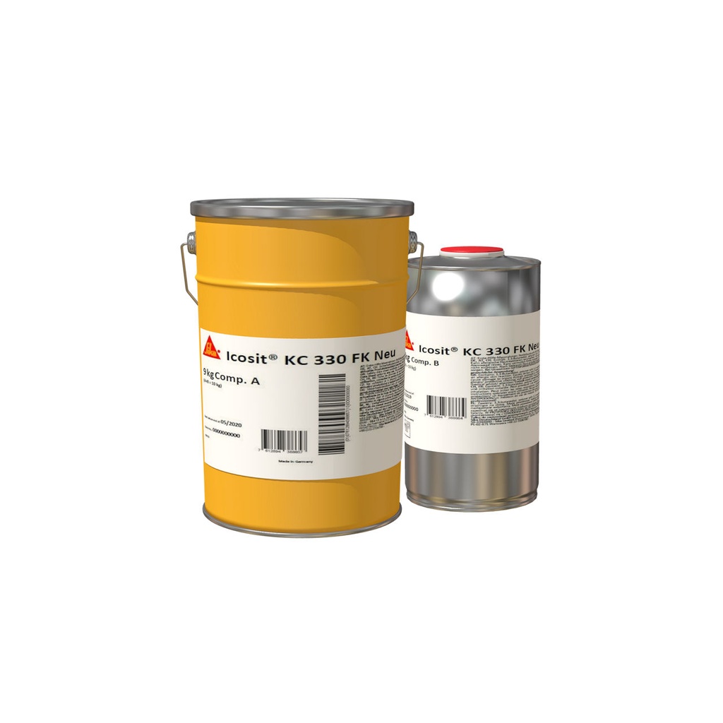 Sika Icosit KC 330 FK NEW, 2-Component Polyurethane Adhesive for Construction, Interior & Exterior, Black, 10 kg