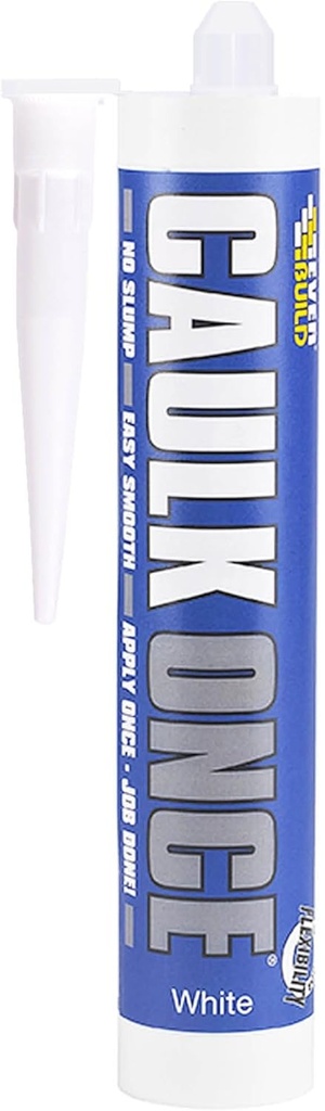 EVERBUILD CAULK ONCE, Premium Quality Acrylic Caulk, Interior, White